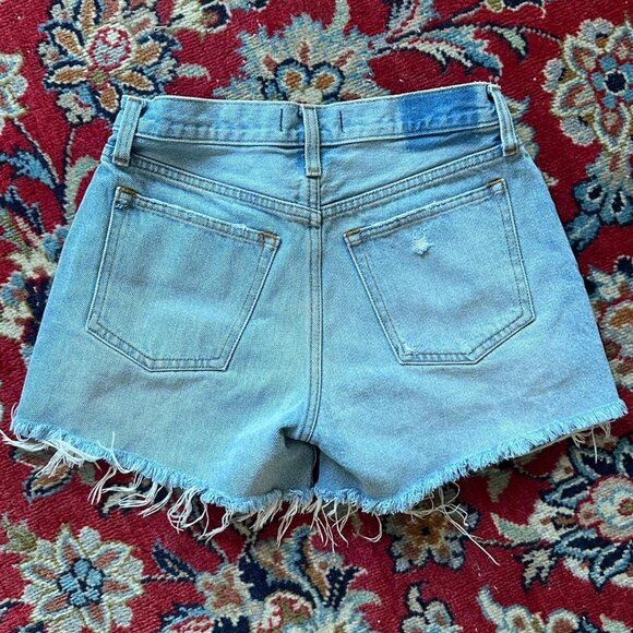 Abercrombie The Boyfriend Mid Rise Denim Shorts 24 - Picture 2 of 2